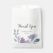 Boho Paarse Waterverf bloemenbruiloft Bedankzakje (Voorkant)