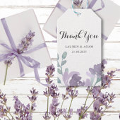 Boho Paarse Waterverf bloemenbruiloft Cadeaulabel