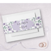Boho Paarse Waterverf bloemenbruiloft Uitnodigingen Wikkel