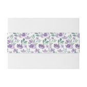 Boho Paarse Waterverf bloemenbruiloft Uitnodigingen Wikkel (Achterkant Voorbeeld)