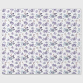 Boho paarse waterverf bloempatroon  cadeaupapier (Vlak)