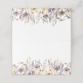 Boho Paarse Wildbloemen Bruiloft Plaatskaartje (Buitenkant ongevouwen)