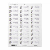Boho Paarse Wilde Bloem Bruiloft Retouradres Etiket (Full Sheet)