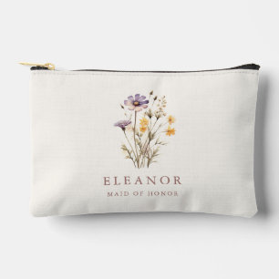 Boho Paarse Wilde Bloemen Bruidsmeisje Custom Etui