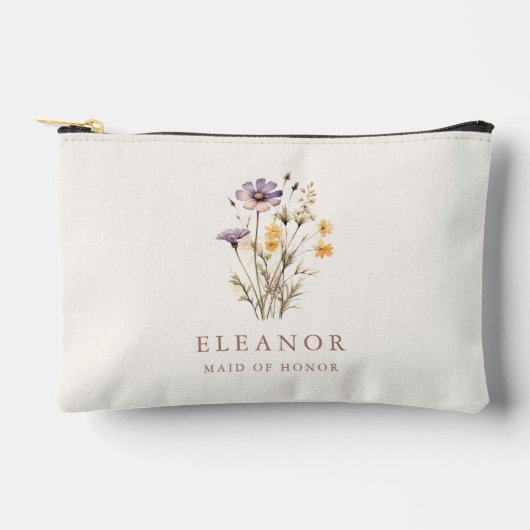 Boho Paarse Wilde Bloemen Bruidsmeisje Custom  Etui (Voorkant)