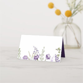 Boho Paarse Wildflower Floral Wedding Place Card Plaatskaartje