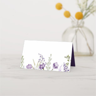 Boho Paarse Wildflower Floral Wedding Place Card Plaatskaartje