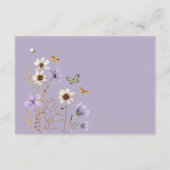 Boho Paarse Wildflower Luier Raffle Baby Meisje Informatiekaartje (Achterkant)