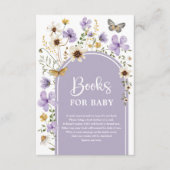 Boho Paarse Wildflower Meadow Boeken voor Baby Informatiekaartje (Voorkant)