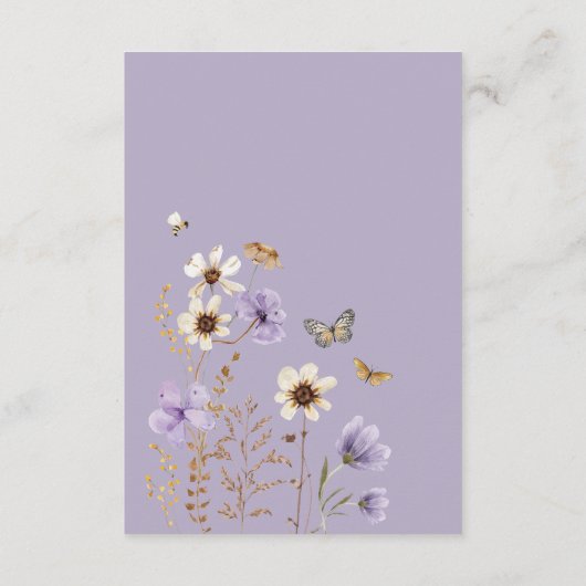 Boho Paarse Wildflower Meadow Boeken voor Baby Informatiekaartje (Achterkant)