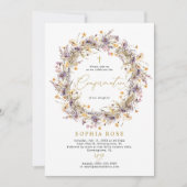 Boho Paarse Wildflowers Bevestigingsuitnodiging Kaart (Voorkant)