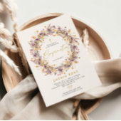 Boho Paarse Wildflowers Bevestigingsuitnodiging Kaart