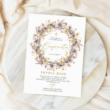 Boho Paarse Wildflowers Bevestigingsuitnodiging