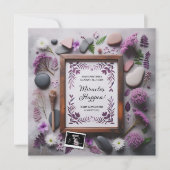 Boho Paarse zwangerschapsaankondiging digitaal Aankondiging (Voorkant)