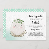 Boho Paasei Baby shower Uitnodiging - Spring (Voorkant / Achterkant)