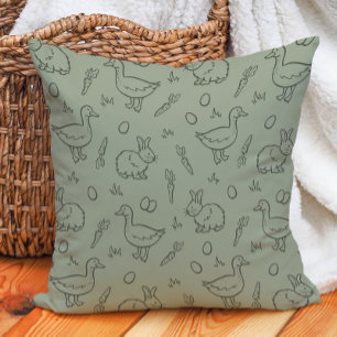Boho Paashaas Konijn Gans Lente Salie Groen Kussen