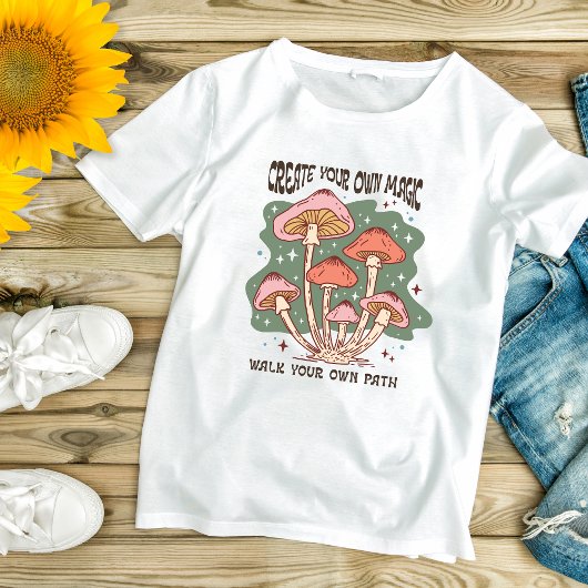 Boho Paddenstoelen Inspirerend Motivatie T-shirt