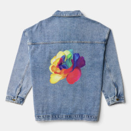 Boho Painted Rainbow Roos Denim Jacket