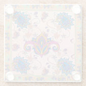Boho paisley and elephant pattern_lmandala artwork glazen onderzetter (Achterkant)