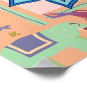 Boho paisley and elephant pattern_lmandala artwork poster (Hoek)