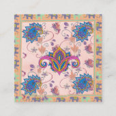 Boho paisley and elephant pattern_lmandala artwork vierkante visitekaartje (Voorkant)