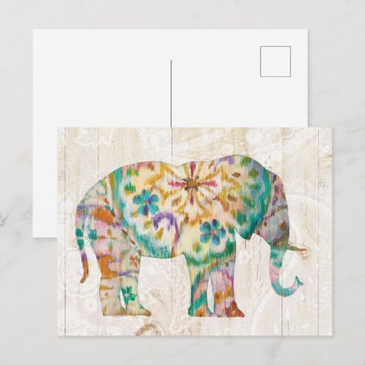 Boho Paisley Elephant I Briefkaart (Voorkant / Achterkant)