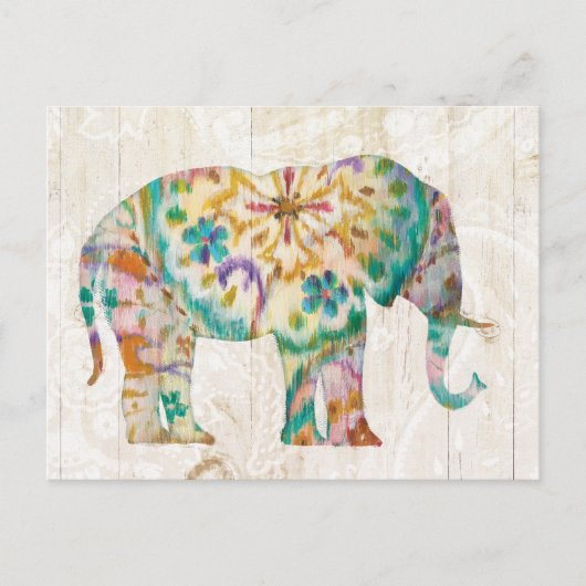 Boho Paisley Elephant I Briefkaart (Voorkant)