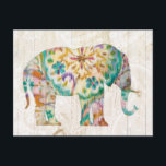 Boho Paisley Elephant I Briefkaart<br><div class="desc">Een zacht olifantenontwerp met kleurrijke patronen. Artiest: Danhui Nai</div>