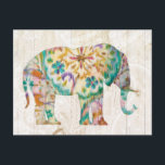 Boho Paisley Elephant I Briefkaart<br><div class="desc">Een zacht olifantenontwerp met kleurrijke patronen. Artiest: Danhui Nai</div>