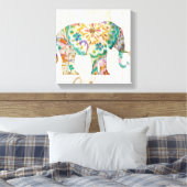 Boho Paisley Elephant I Canvas Afdruk (Insitu (Slaapkamer))