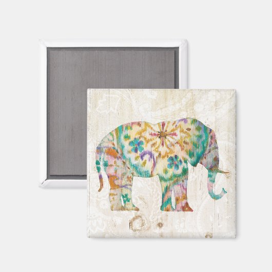 Boho Paisley Elephant I Magneet (Voorkant / Achterkant)