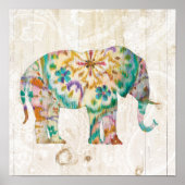 Boho Paisley Elephant I Poster (Voorkant)
