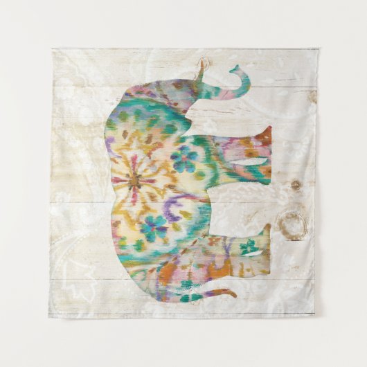 Boho Paisley Elephant I Wandkleed (Voorkant)