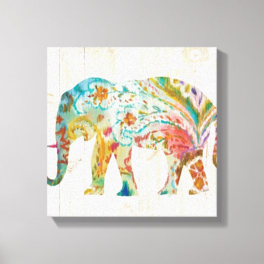 Boho Paisley Elephant II Canvas Afdruk (Voorkant)