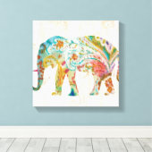 Boho Paisley Elephant II Canvas Afdruk (Insitu (Houten vloer))