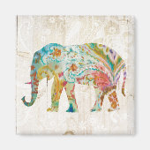 Boho Paisley Elephant II Magneet (Voorkant)