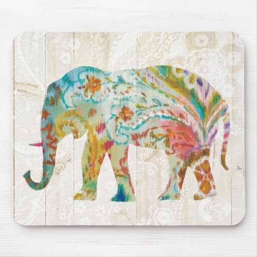 Boho Paisley Elephant II Muismat (Voorkant)