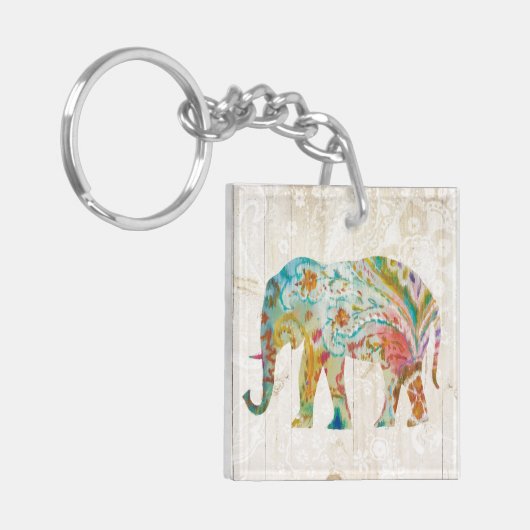 Boho Paisley Elephant II Sleutelhanger (Voorkant Links)