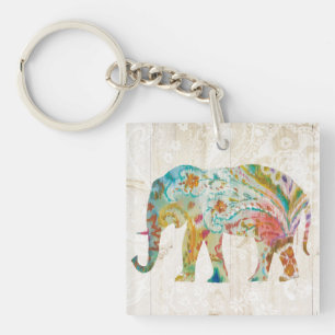 Boho Paisley Elephant II Sleutelhanger