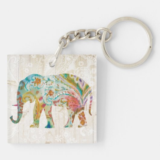 Boho Paisley Elephant II Sleutelhanger (Achterkant)