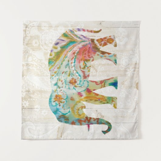 Boho Paisley Elephant II Wandkleed (Voorkant)