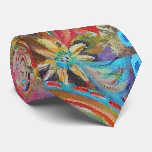 Boho Paisley Fantasy Stropdas (Opgerold)