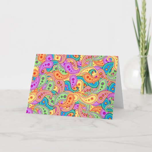 Boho Paisley Feestdagen Kaart (Voorkant)