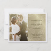 Boho Paisley Floral Peacock Elegant Gold Wedding Bedankkaart (Achterkant)