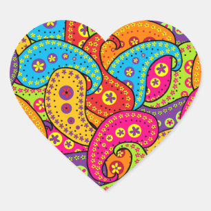 Boho Paisley Hart Sticker