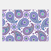 Boho Paisley in 3 kleurenschema's  Retro Inpakpapier Vel (Voorkant)