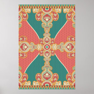 Boho Paisley Large Art Poster