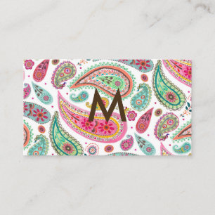 Boho Paisley Multicolor meisjesachtig patroon mono Visitekaartje
