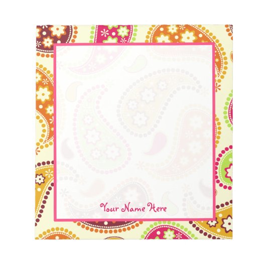 Boho Paisley Persoonlijk Notitieblok (Voorkant)