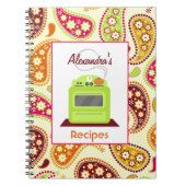 Boho Paisley & Retro Stove Recipe Notebook Notitieboek (Voorkant)
